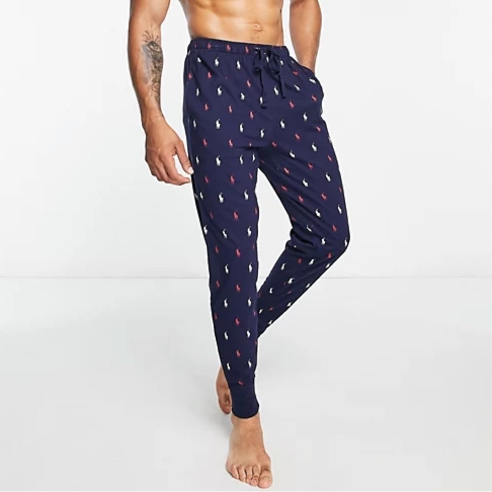 Polo Ralph Lauren Men’s Size Medium lounge sweatpants with all over Crest logo